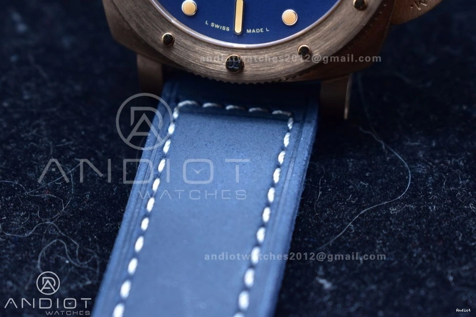 VSF Strap Blue Edition Clone 974 Blue Dial P.900 Bronzo Seasonal 1:1 Best on Calfskin PAM1074 W 0809